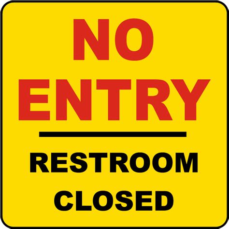 Restroom Closed No Entry Label - Save 10% Instantly