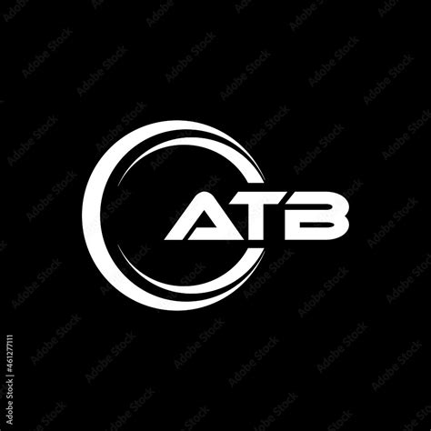 Vecteur Stock ATB letter logo design with black background in ...