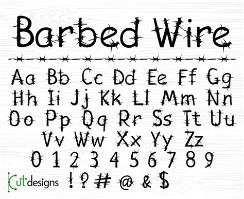 Barbed Wire Font Barbed Wire Letters Font Thick Barbed Wire Font Barbed ...