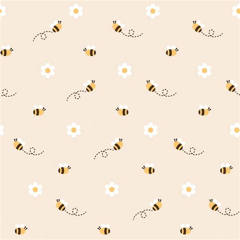 Premium Vector | Bee Seamless Pattern Background