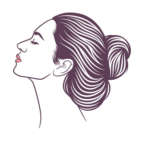 Beauty woman line art illustration black and white 6036455 Vector Art ...