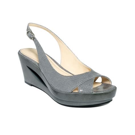 Calvin Klein Rosaria Wedge Sandals in Grey (Gray) - Lyst