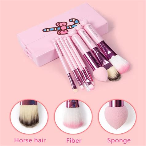 Teen Girls Cute Hello Kitty Makeup Brushes Set Pink Box 8pcs Make up ...