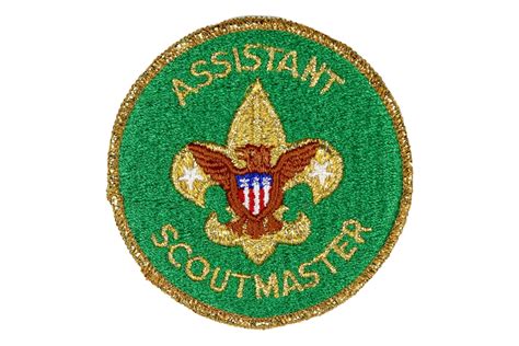 Assistant Scoutmaster Patch 1980s Gold Mylar Border Blue Plastic Back ...