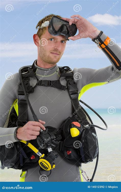 Portrait of a diver stock photo. Image of stand, vacation - 14512392