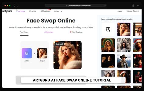 Artguru AI Face Swap Online Tutorial - Open AI Master