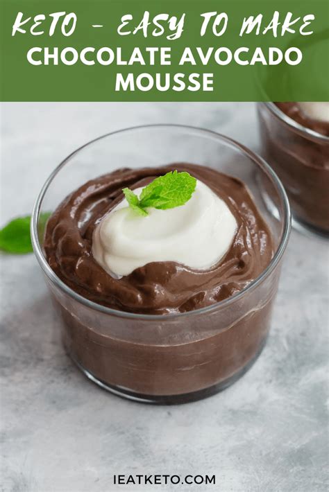 Easy keto chocolate avocado mousse | I Eat Keto