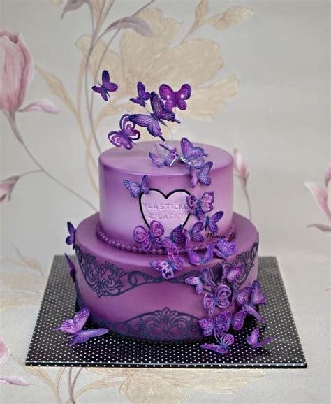 Deep purple butterflies | Purple cakes birthday, Butterfly wedding cake, Purple wedding cakes