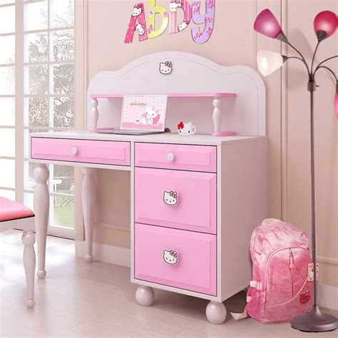 Hello Kitty Desk with Hutch Pink Furniture, Girls Bedroom Furniture, Kids Bedroom, Bedroom Set ...