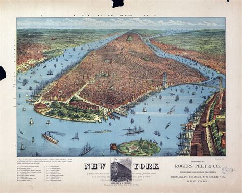 Large detailed old panoramic map of New York - 1879 | New York | USA ...