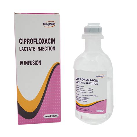 Ciprofloxacin Lactate Injection 200mg/100ml IV Fluids with GMP - GMP Support and Pharmaceutical ...