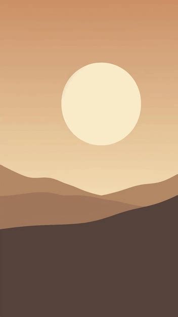 Minimalist desert sunset landscape | Premium AI-generated vector