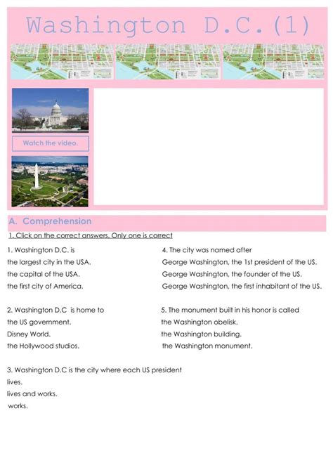 Washington dc (1) worksheet | Live Worksheets - Worksheets Library