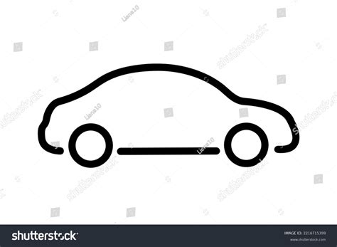 Car Black Line Vector Icon Side Stock Vector (Royalty Free) 2216715399 ...