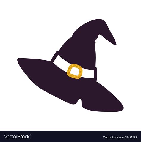 Black witch hat silhouette Royalty Free Vector Image