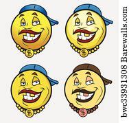 2 Rap singer emoji smiley vector Posters and Art Prints | Barewalls