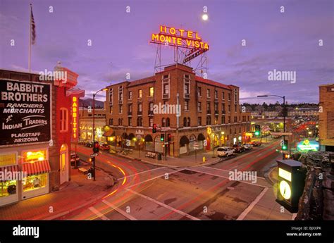 Historic downtown Flagstaff at Corner of Aspen & San Francisco Street, Flagstaff, Arizona, USA ...