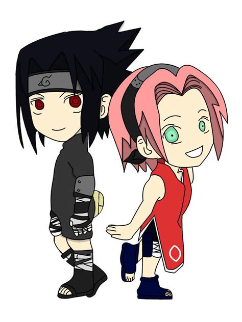 Chibi Sasuke and Sakura by PARCHEDgoat on DeviantArt