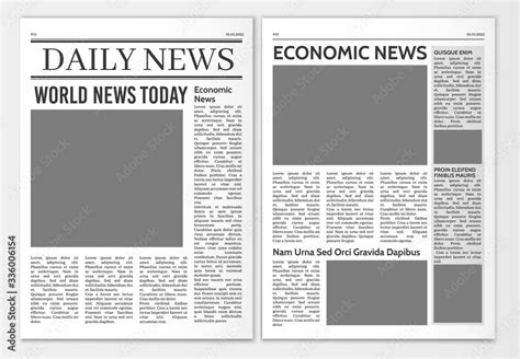 Newspaper pages template. News paper headline vector mockup. Tabloid ...