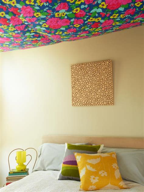 Hang Floral Fabric on Your Ceiling | HGTV