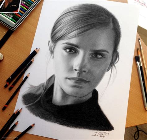 Portrait Pencil Drawing Emma By Dinotomic 14