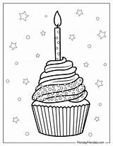 Birthday Cupcake Coloring Pages sketch template