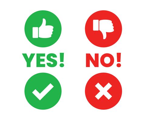 Yes, No, thumbs up and down sign icons 16645946 Vector Art at Vecteezy