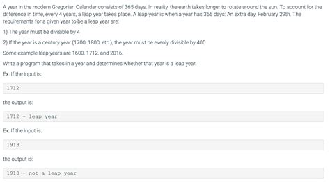 Solved A year in the modern Gregorian Calendar consists of | Chegg.com