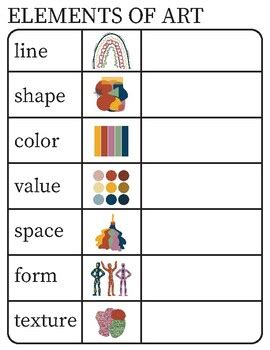 Elements of Art and Principles of Design Worksheet by Rebecca Barron