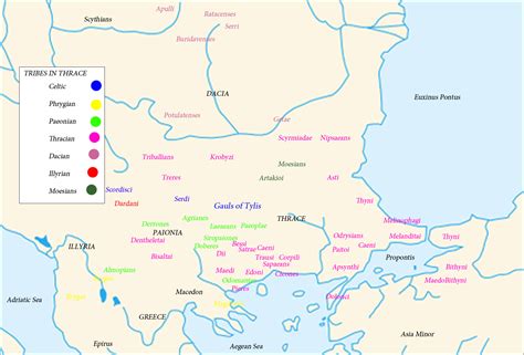 Map of the Tribes in Thrace (Illustration) - World History Encyclopedia