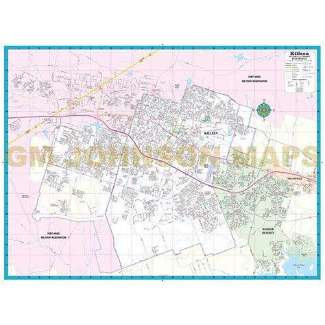 Killeen, Texas Street Map - GM Johnson Maps