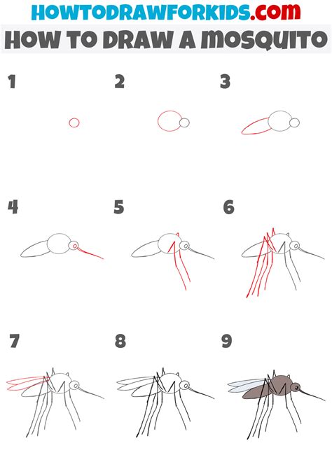 How to Draw a Mosquito - Easy Drawing Tutorial For Kids