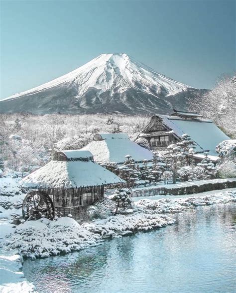 at Oshino Hakkai in Yamanashi, by おでかけフォト | Winter in japan, Mount fuji ...