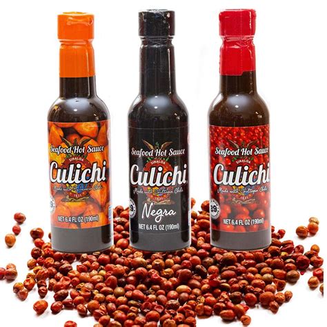 Salsa Culichi Habanera, Negra, Chiltepin (3 Bottles) + 0.25oz Chile ...