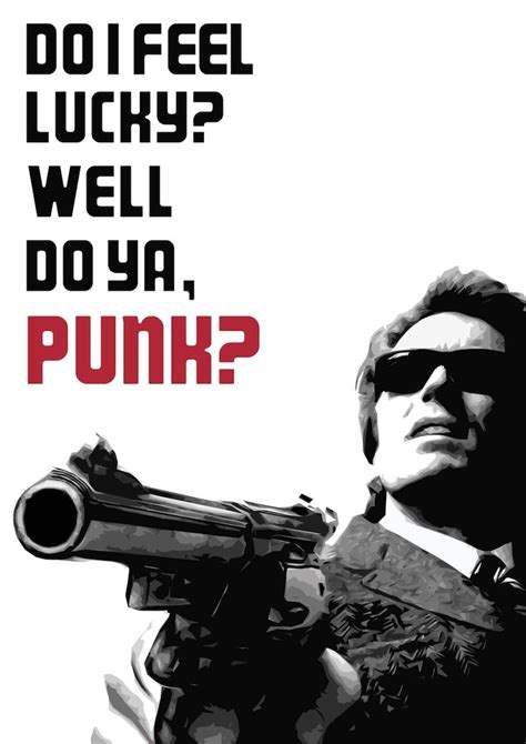 Dirty Harry Poster Do I Feel Lucky Well Do Ya, Punk Clint Eastwood Classic Movie Quote 1971 ...