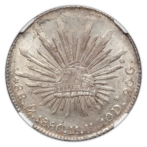 Silver 8 Reales Mexico 1880 Mo-MH MS-62 NGC - Coin – Powell Coins