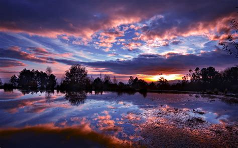 ml15-sunset-lake-night-blue-dark-nature - Papers.co