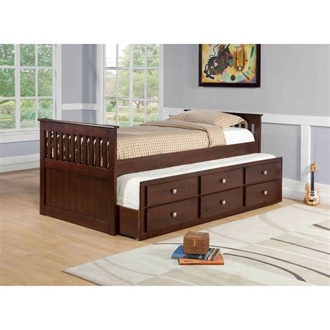 Donco Kids Twin Mission Captains Trundle Bed with Storage in Cappuccino Twin | eBay