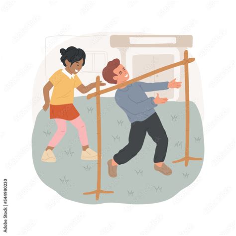 Limbo isolated cartoon vector illustration. Children playing limbo game ...