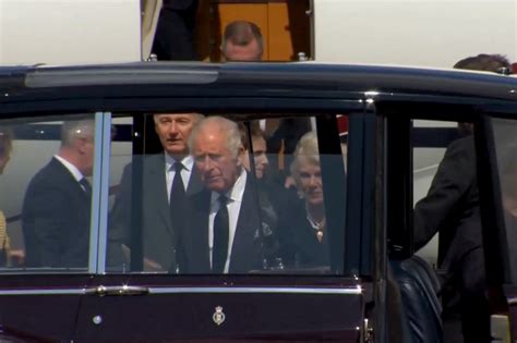 King Charles III somber in London arrival after Queen's death