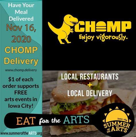 Eat for the Arts with CHOMP Delivery - Summer of the Arts