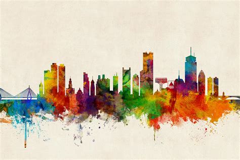 Boston Massachusetts Skyline Digital Art by Michael Tompsett - Fine Art America