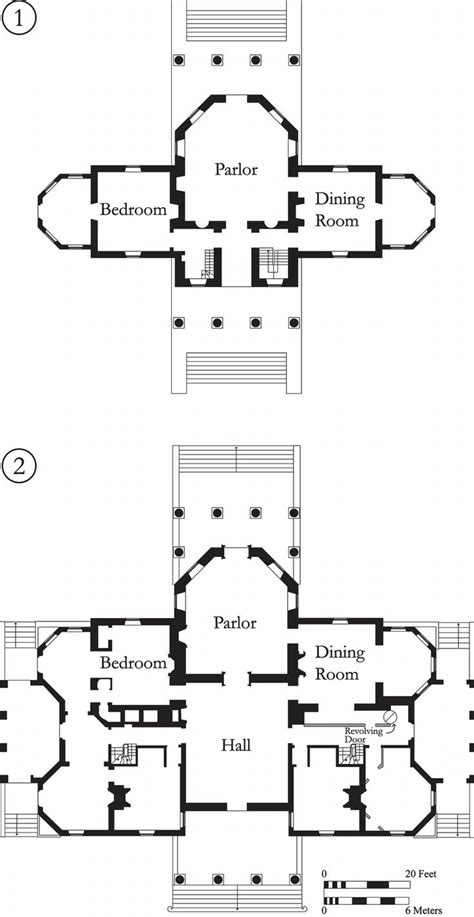 the floor plan for an old house with two floors and three rooms ...