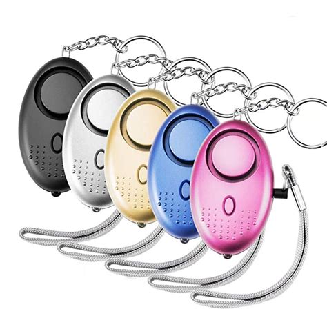 Portable Self Defense Alarm 130DB Emergency Protection Personal Security Alarm KeyChain with Led ...