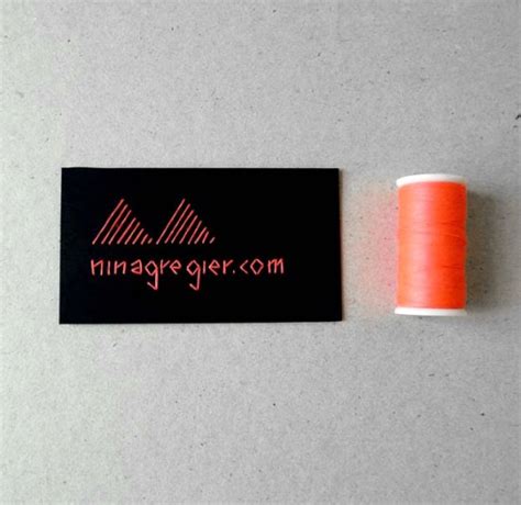 Embroidered Business Cards and Artwork by Nina Gregier