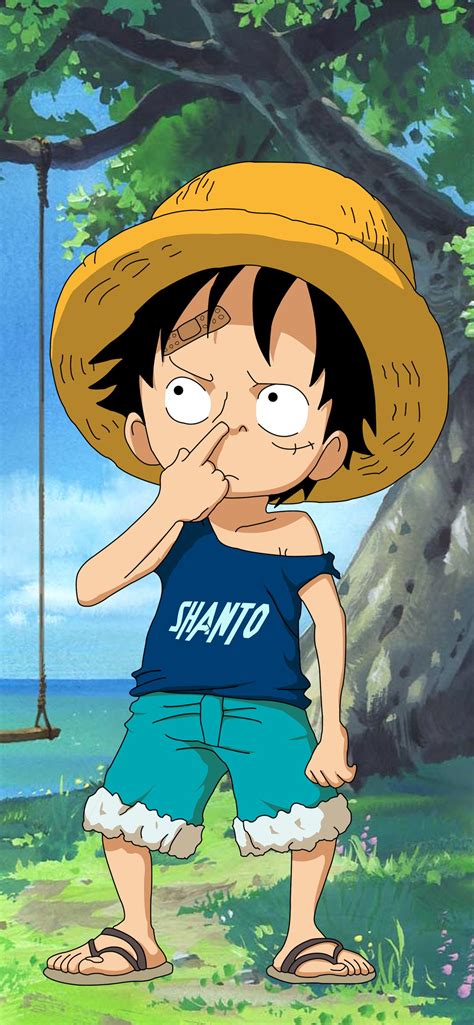 KID LUFFY Monkey D Luffy One Piece anime Mindless... iPhone Wallpapers Free Download