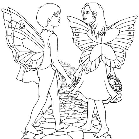 Interactive Magazine: BOY AND GIRL FAIRY - COLORING PICTURE