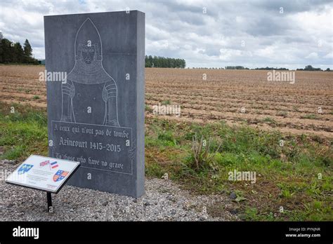 Monument near the site of the Battle of Agincourt in France Stock Photo ...