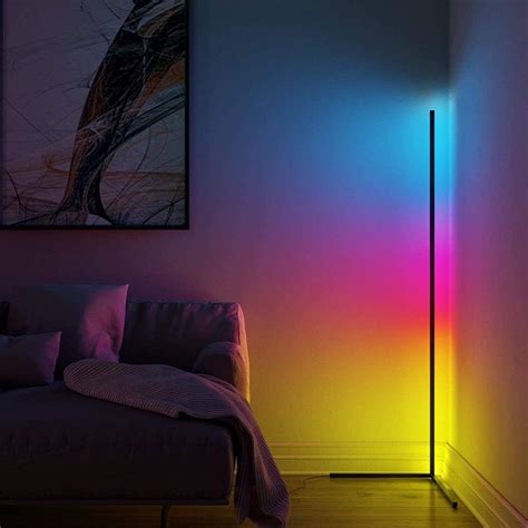 Modern Minimalist LED Corner Floor Lamp RGB Colour Color Changing Standing lamp Soft Lighting ...