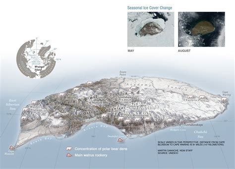 Maps of Wrangel Island, Russia